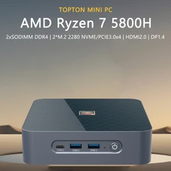 Topton AMD Gaming Mini PC Ryzen 7 5800H Ryzen 5 5600H 2*DDR4 NVMe SSD 2.5G LAN Desktop Gamer Mini Computer HTPC USB3.2 WiFi6