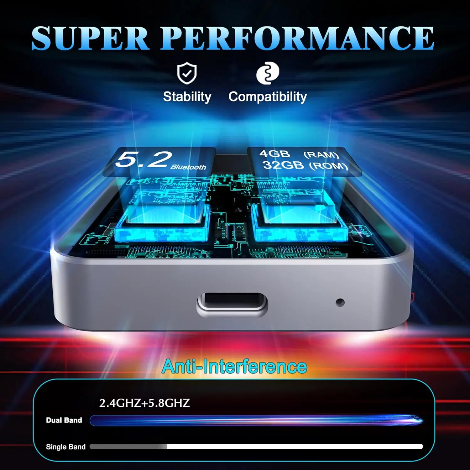 Adaptor CarPlay Nirkabel untuk iPhone, Kotak AI 3 in 1 Mendukung Apple CarPlay Kabel ke Nirkabel OEM, Android Auto·Penjualan Terlaris