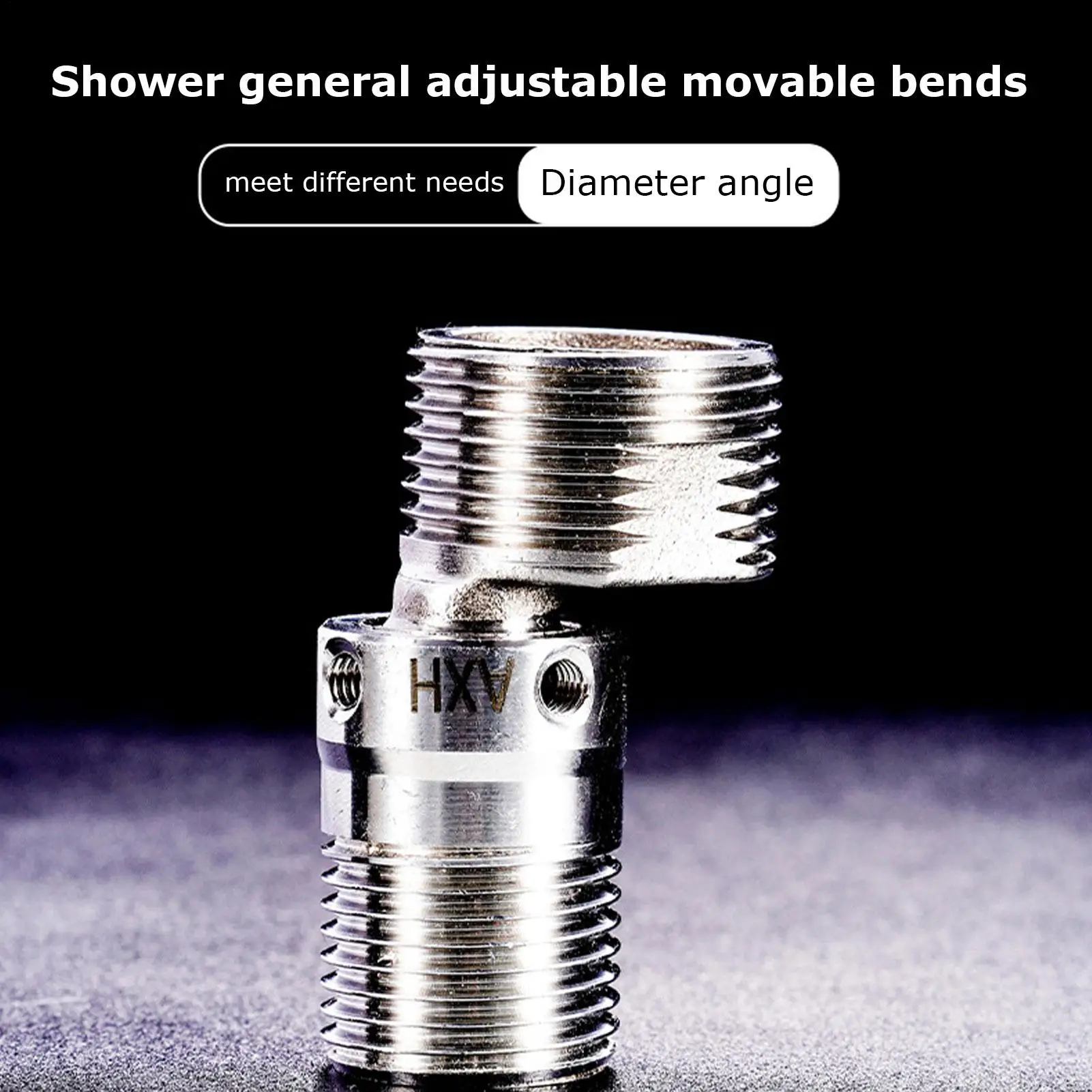 

Stainless Steel Angled Curved Foot Rotatable Angle Adjustment Eccentric Screw Corner Wall Mounted Shower Faucet Adapter