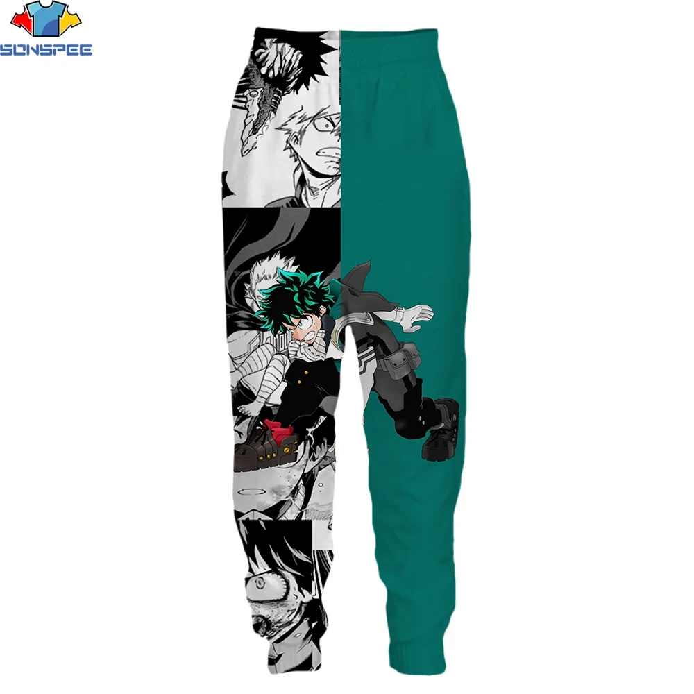 

SONSPEE 3D Printing Spring Autumn Men Women Long Pants Japanese Anime Kamado Tanjiro Sport Running Leisure Street Loose Trousers