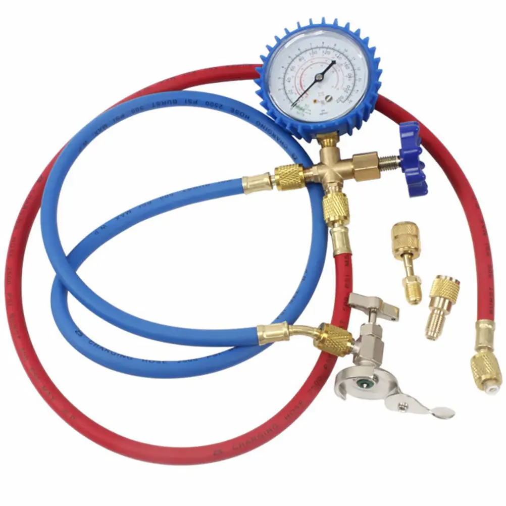 Air Conditioning Refrigerant Recharge Pressure Gauge Manometer Tool Set Assorted Color Professional Manifold Gauge Set Hvac