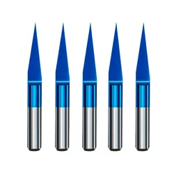 XCAN Milling Cutter 10pcs Flat Bottom Carbide End Mill 10 15 20 30 Degrees Tip 0.1mm 1/8 Shank CNC Engraving Bit