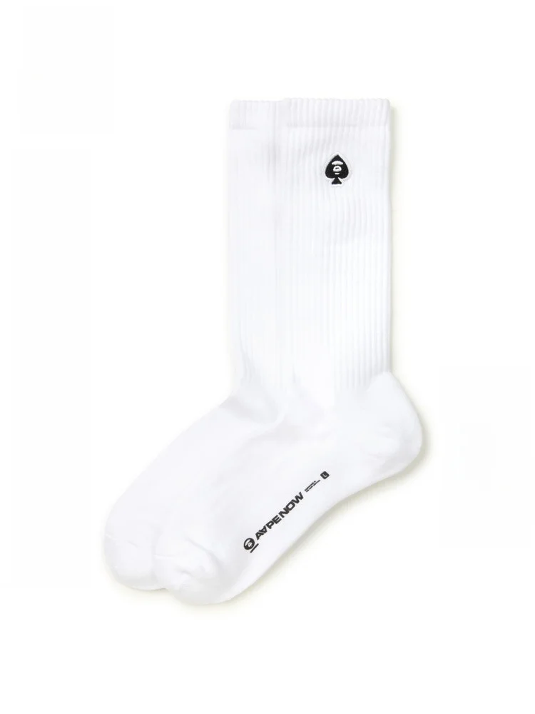 comfortable-casual-aape-mid-calf-sos-embroidered-poker-spades-trendy-bla-cotton-00-men's-adult-all-seasons-sos