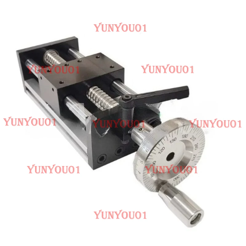 Linear Guide Sliding Table Motion Module with Transmission Ball Screw, Manual Rocking Wheel & Cross Lift Mechanism