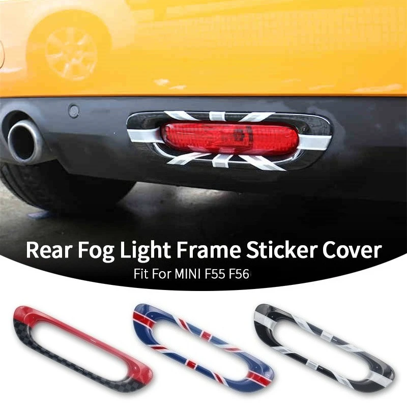 

1PC Car Rear Bumper Fog Light Frame Cover Sticker For Mini Cooper F55 F56 Exterior Decoration Shell Auto Accessories
