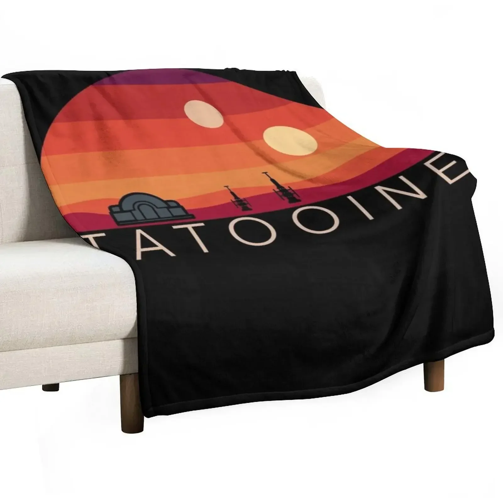 Tatooine desert planet with 2 suns Throw Blanket For Decorative Sofa decorative Blankets