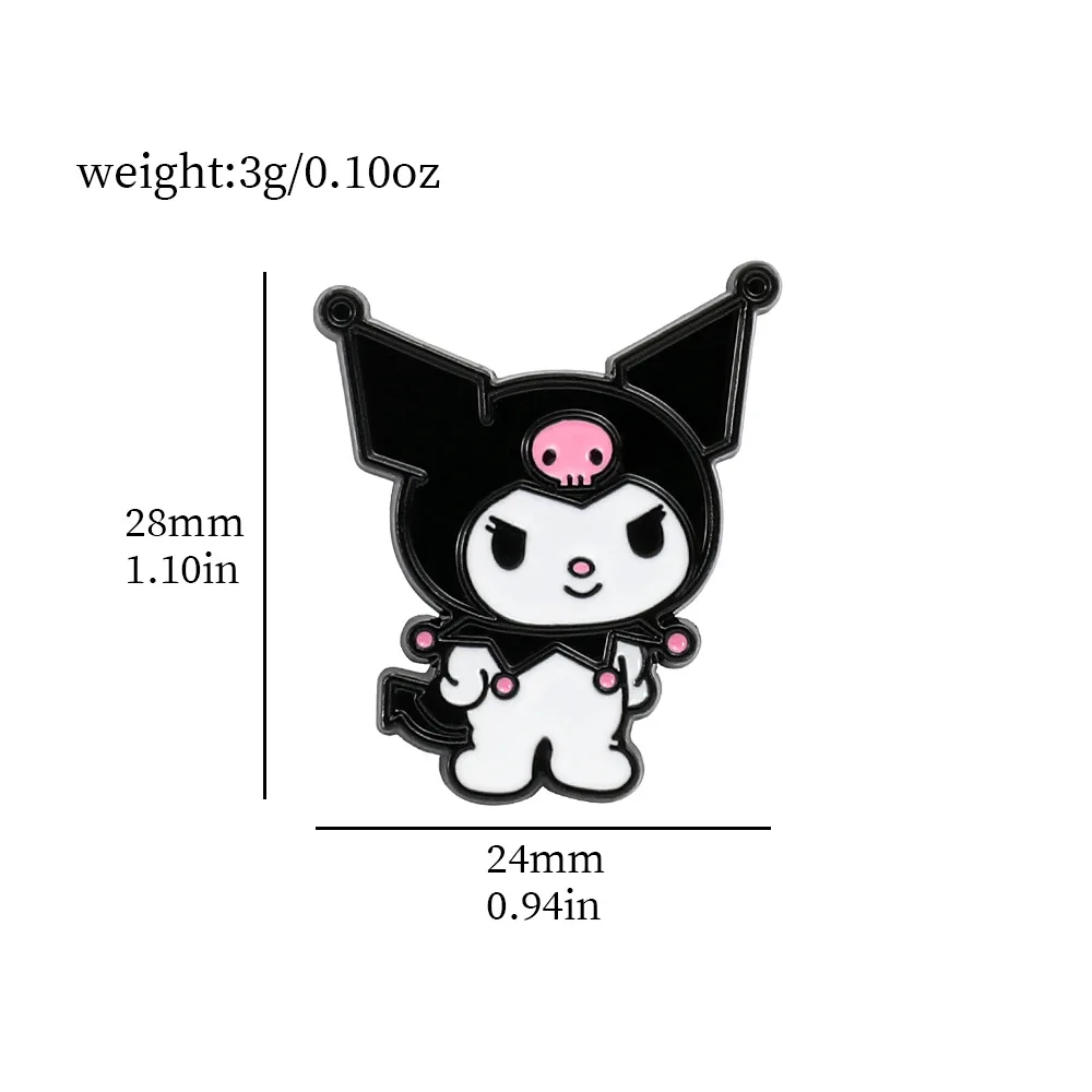 Sanrio Kuromi Brooch Action Anime Figures Hello Kitty Originality Brooch Cute Cartoon Backpack Clothing Ornaments Children Gifts