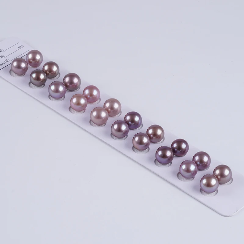 

11-12mm White/Purple Round Freshwater Pearls in Pair Good Quality Cultured Loose Pearl Natural Pearls Jewelry Making