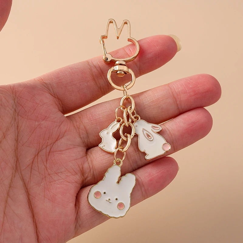 Aihua Lovely Carrot Rabbit Keychain For Women Cute Animal Bunny Key Rings Car Key Handbag Pendant Jewelry Souvenir Gifts