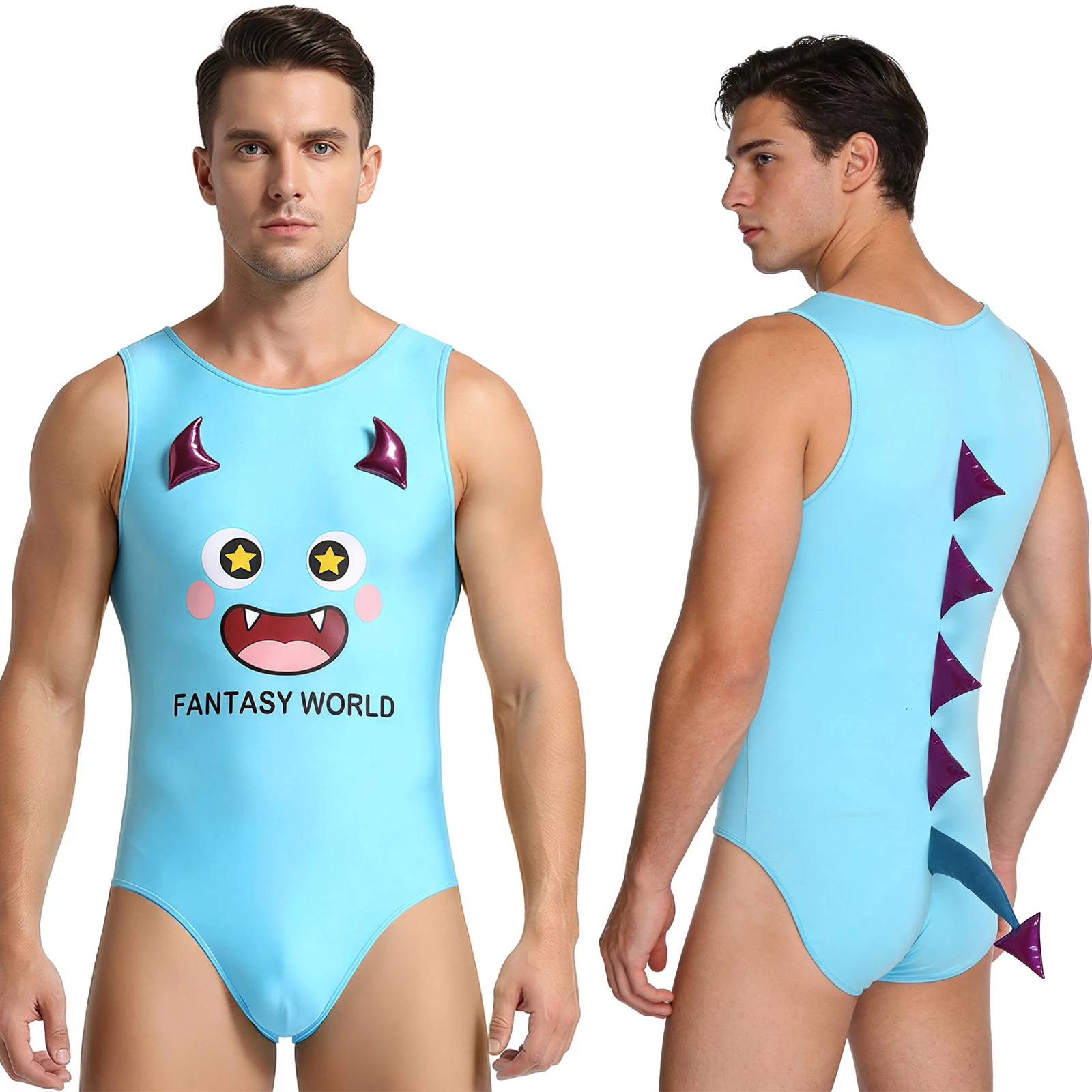 

Мужские пижамные комбинезоны с забавным принтом, без рукавов, на пуговицах, удобные, эластичные, для сна и отдыха