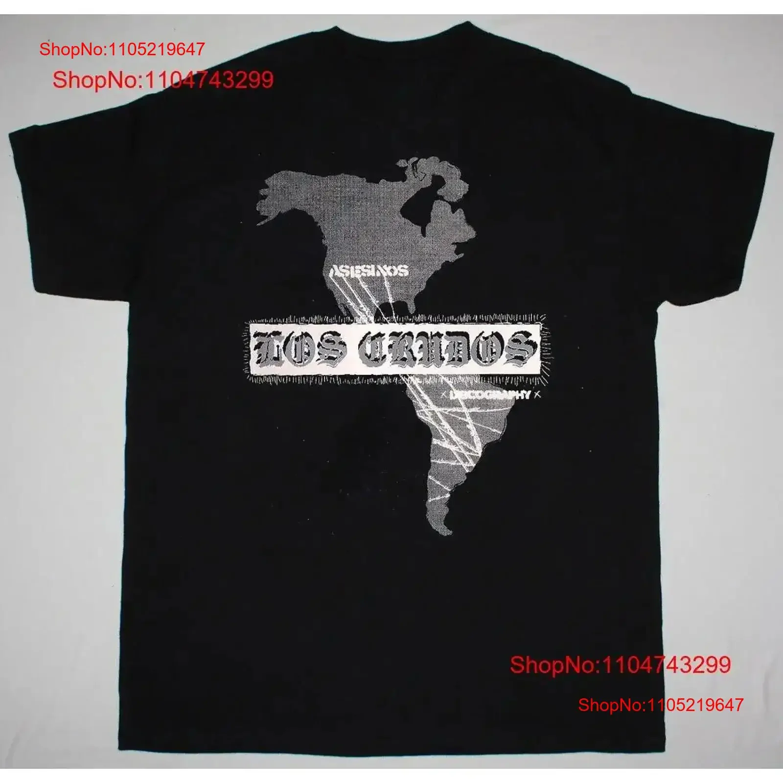 Los Crudos discografía clásica negra todas las tallas camiseta AG1236 vintage lavado gráfico streetwear estirado moda vintage