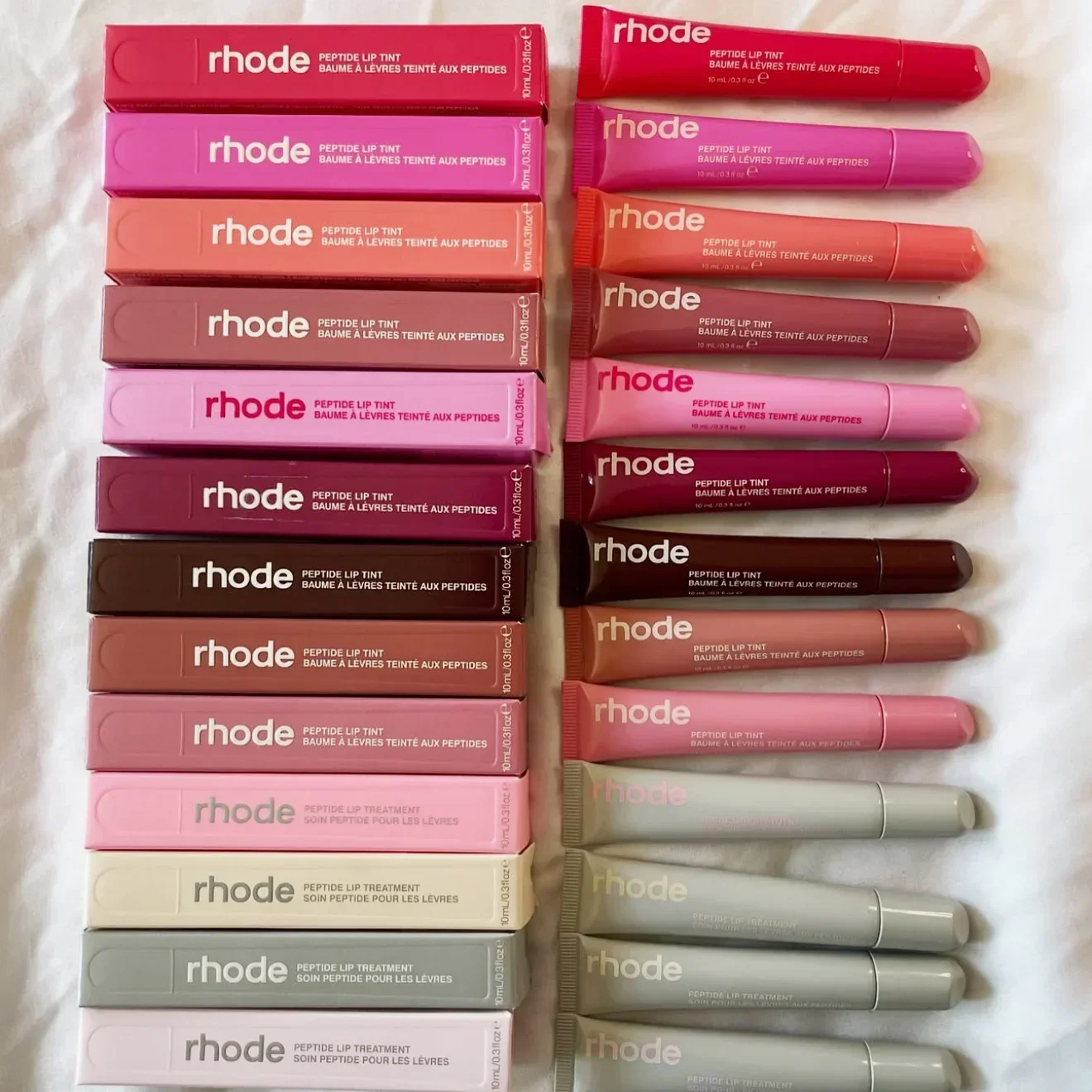 Rhode maquillaje lápiz labial funda de teléfono hidratante brillo de labios líneas duradero nutritivo Ins pastel de vainilla gelatina de frijol esmalte de labios con caja