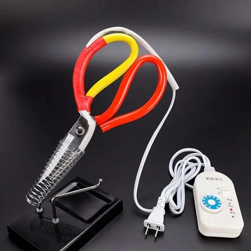 220V 150W Electric Heating scissors with stand, heat cutter for tailor fabric cloth cutting tools set