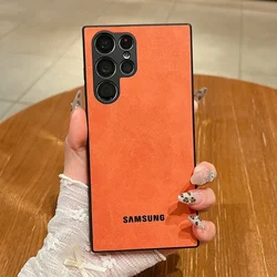 Retro Soft SheepSkin Cover For Samsung Galaxy S26 Ultra Case S25 S24 S23 S22 Plus S25 Ultra S23 FE A55 A35 A25 A15 Leather Coque