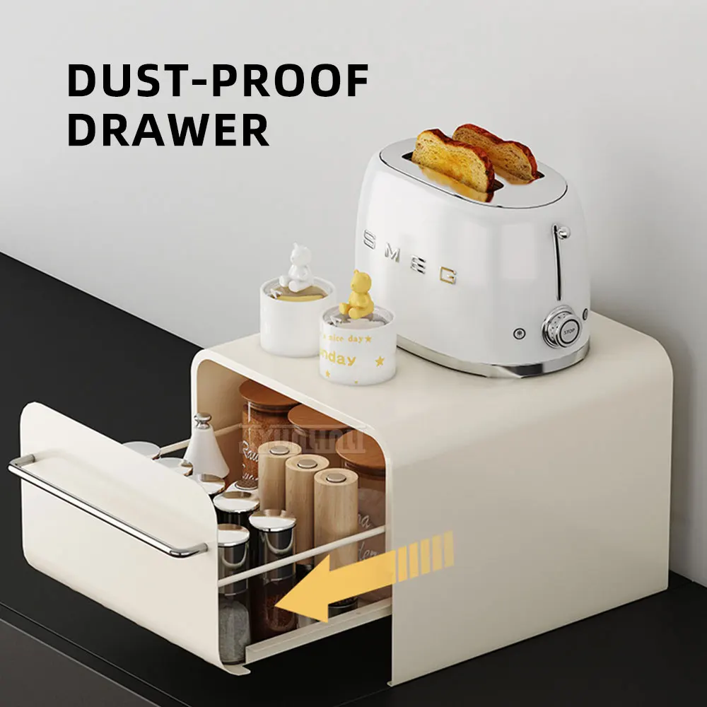 Drawer‑Style Kitchen Storage Rack, Pull‑out Organizer for Tea Cups & Seasonings, Multi‑purpose Storage Shelf for Cosmetics