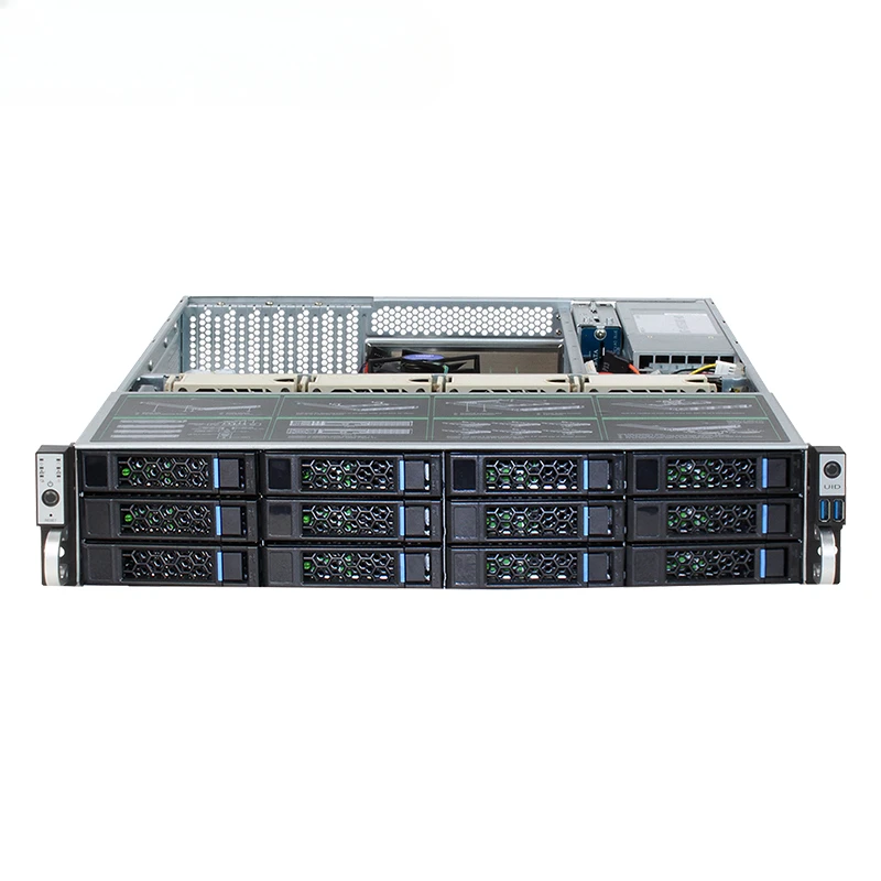 Optimized 2u 12bays hot swap server case L=650mm huge storage hotplug chassis with backplane for cloud/NVR/NAS/IPFS