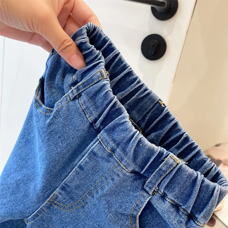 Jeans Slim Stretch bordado feminino, calças apertadas menina, primavera e outono, novo, 2021