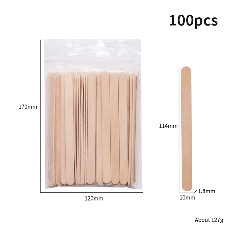 100 Stuks Wegwerp Houten Ontharing Sticks Voor Vrouwen Ontharen Spatel Waxen Tool Voor Gezicht Wenkbrauwen Schoonheidsverzorging