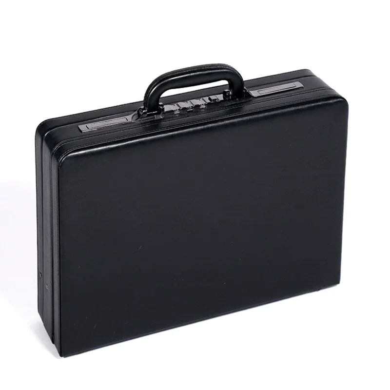 PU Leather Business Briefcase with Password Lock, Multifunctional Laptop Bag with Multiple Compartments, Document Organizer Men