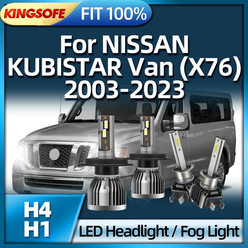 

KINGSOFE 110W LED Bulbs Bright Lamp H4 Hi/Lo Beam H1 Fog Light For NISSAN KUBISTAR (X76) 2003 2004 2005 2006 2007 2008 2009-2023