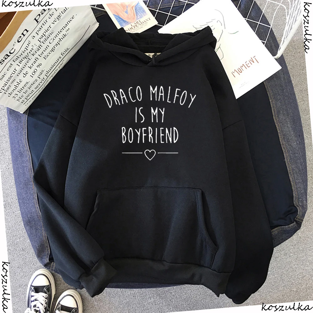 Draco Malfoy Is My Boyfriend Letter Print Hoodie Women Green Casual Sudaderas Hoodies New Fashion Harajuku Sweatshirts Hooded