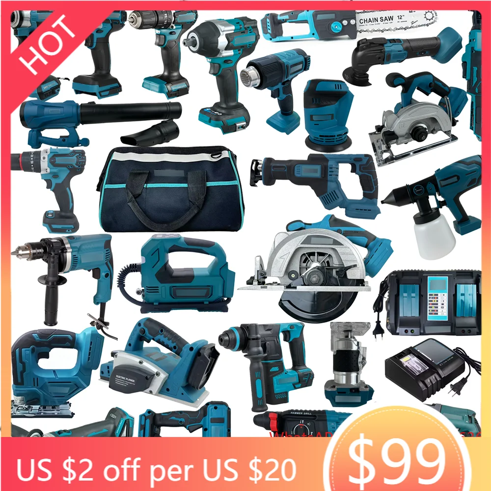 Mak Series Woodworking Tool Set All in One Multi-functional Wireless Tool Kit High Quality Lithium Battery Power Kita Tools Sets