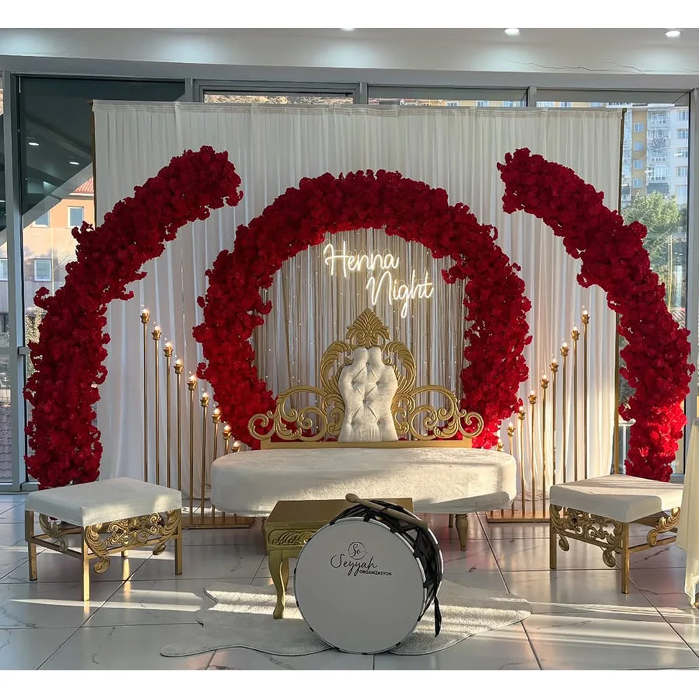 New Type High Quality Stainless Steel Gold Arch Backdrop Wedding Decoration Arch Backdrop Frame Stand