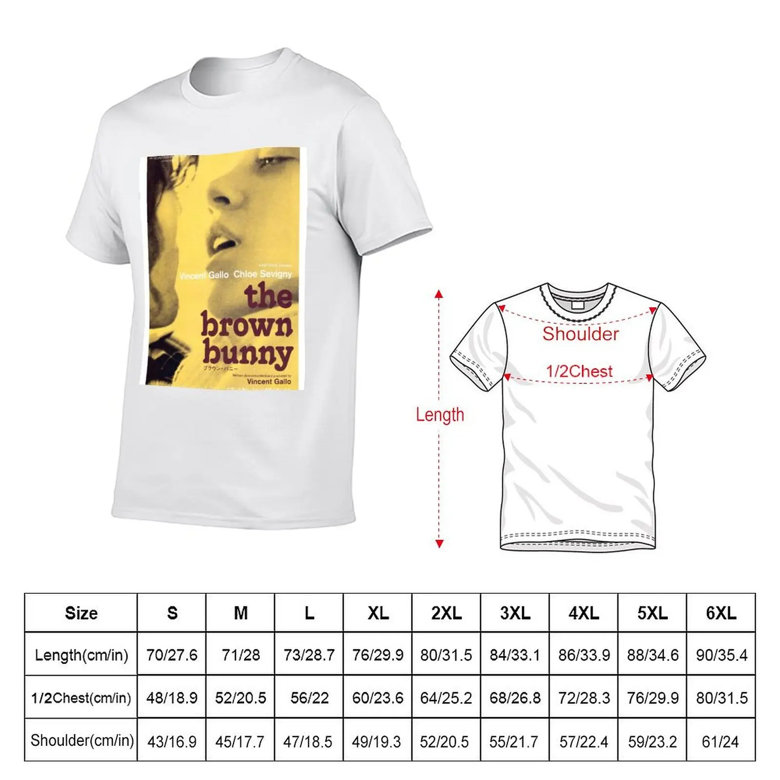 Vincent Gallo - The Brown Bunny - Vintage Movie Poster T-Shirt Fashion Casual Short Sleeve T-Shirt