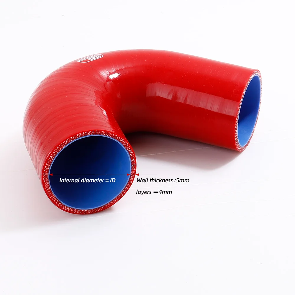 ID38 45 51 63 76 89mm 135-Degree Elbow Silicone Hose Connector Intercooler Turbo Air Intake Pipe Red Coupler Silicone Pipe