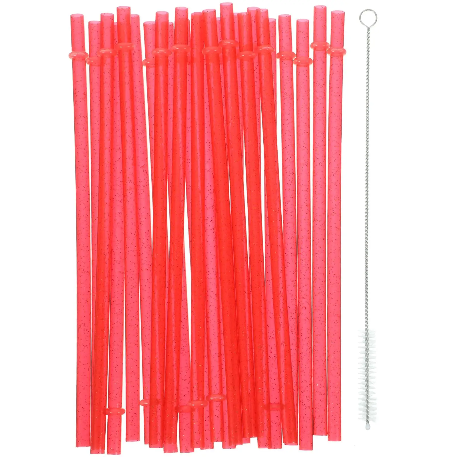 

25pcs Reusable Straws Brush Gold Purple Ring for Party Drinking Safe Long Kitchen Bar Straws For Drinking Supplies