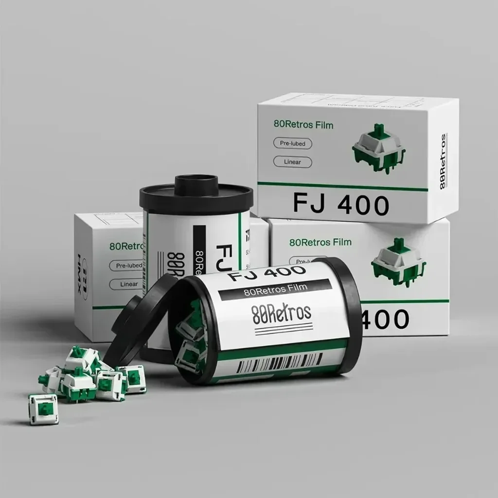 

Линейный переключатель 80Retros HMX FJ400, 5-контактный, с чистым и четким звуком, HMX T2 P2, для механических клавиатур, DIY-переключатели, аксессуары для игровых ПК