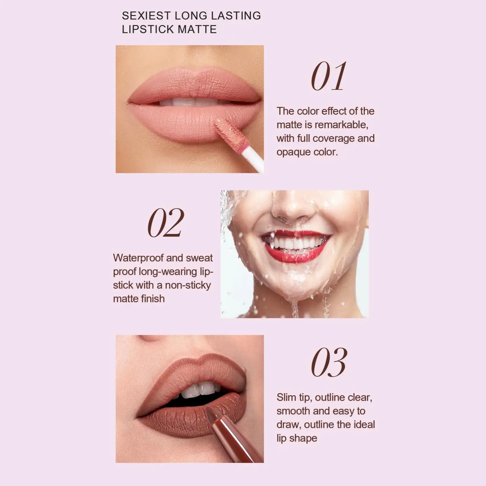 مجموعة مكونة من قطعتين من عصا الشفاه العارية وبطانة الشفاه، أحمر شفاه غير لامع مقاوم للماء يدوم طويلاً ومستحضرات تجميل لحدي الشفاه، هدية العيد