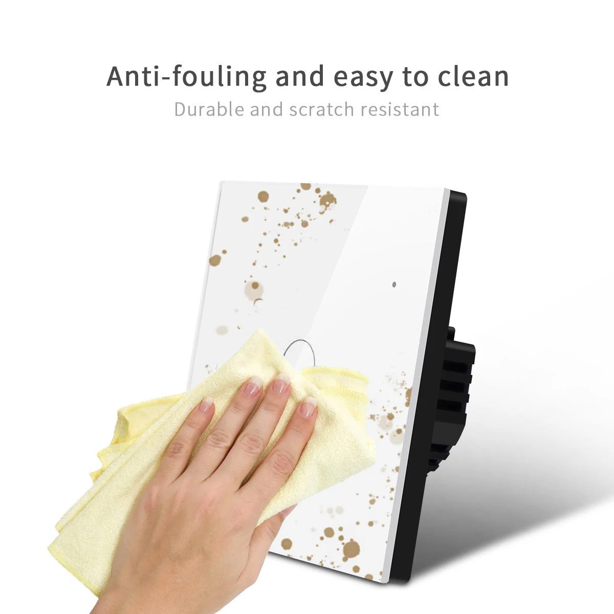 Touch Light Switch EU/UK Standard Crystal Glass Panel LED Sensor  EU Light Wall Touch Screen Switch 1/2/3 Gang Blue Backlight