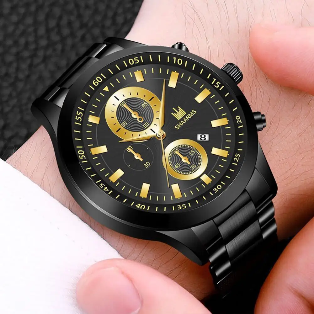 

Luxury Men's Wristwatch Quartz Big Dial Stainless Steel Alloy Men Steel Strap Simple Men Wrist watch Gifts