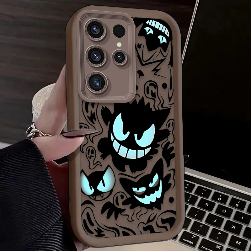 Luxury P-Pokemon Gengar Silicone Case for Samsung Galaxy S24 S23 S22 S21 Ultra Plus FE A54 A34 A14 A73 A53 A33 5G Soft Cover