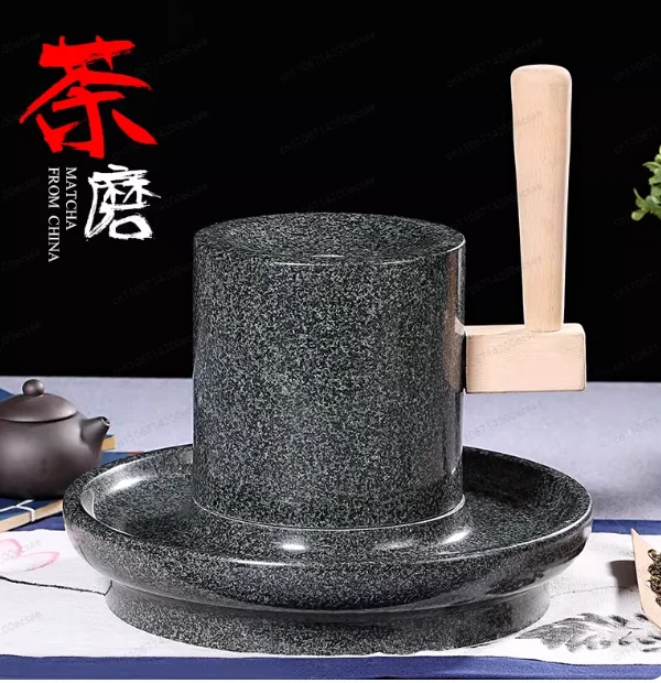 Molinillo de Piedra Matcha de la Dinastía Song para la Ceremonia del Té, Piedra Verde Hecha a Mano para Preparar Té en Polvo