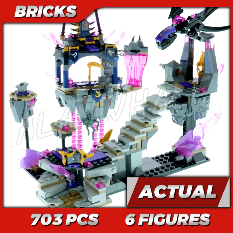 703pcs Shinobi Crystallized The Crystal King Temple Throne Floating Prison Traps 7011 Building Kits Toys Compatible With Bricks