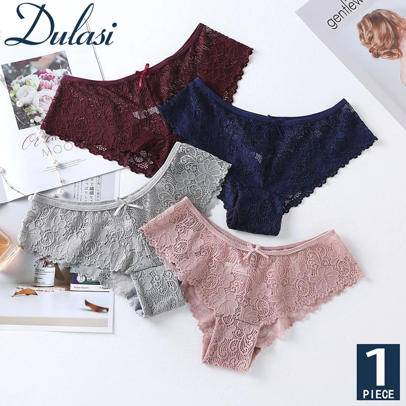 

Sexy Simplicity Lace Women's Underwear Cotton Bottom Comfortable Low rise fashion Traceless Girl's Briefs 1pcs dulasi