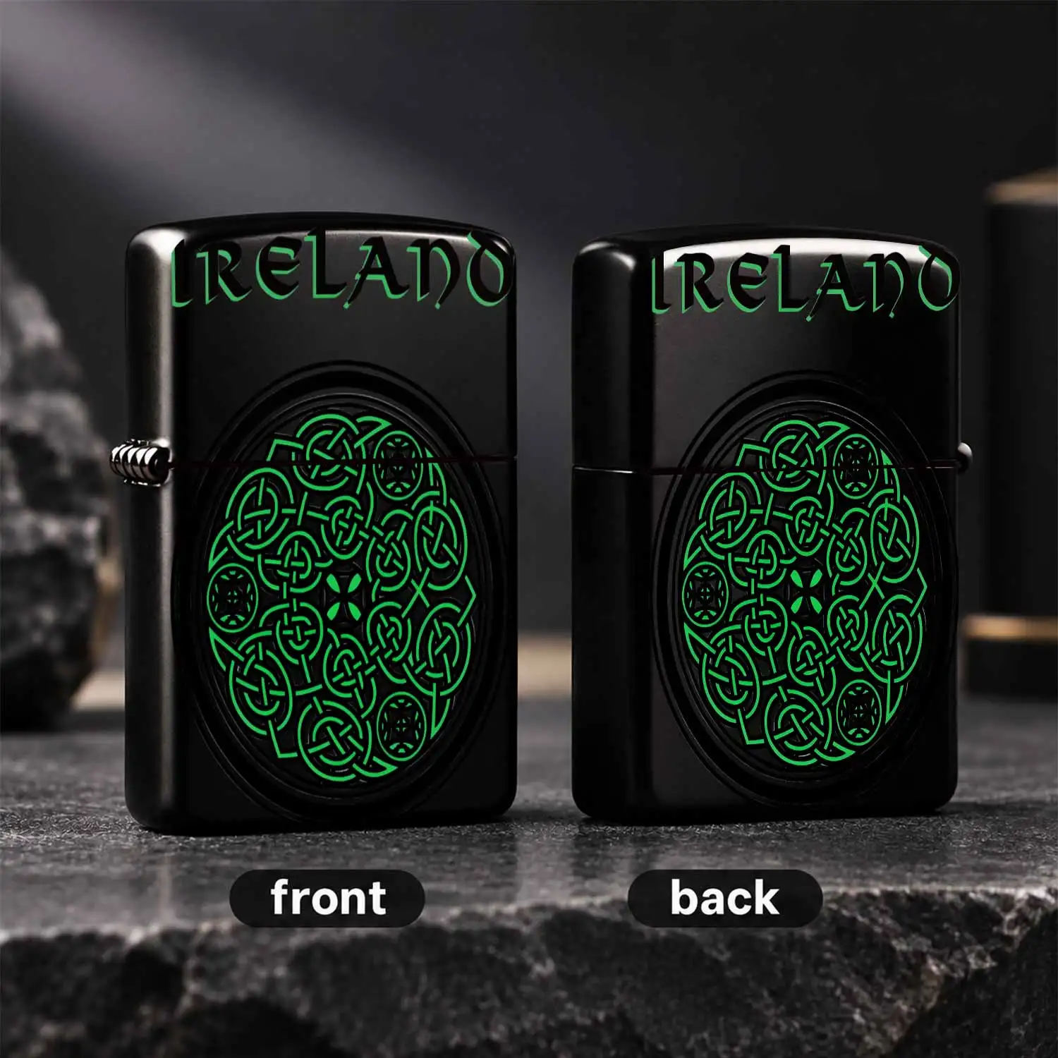 Ireland Themedknot Decorative Portable Lighter, Exquisite Cultural Pattern Practical Daily Carry Item, Suitable For All Scenarios, Nice Unique Cultural Keepsake Present For Friends And Family On Various Occasions A Humorous And Interesting