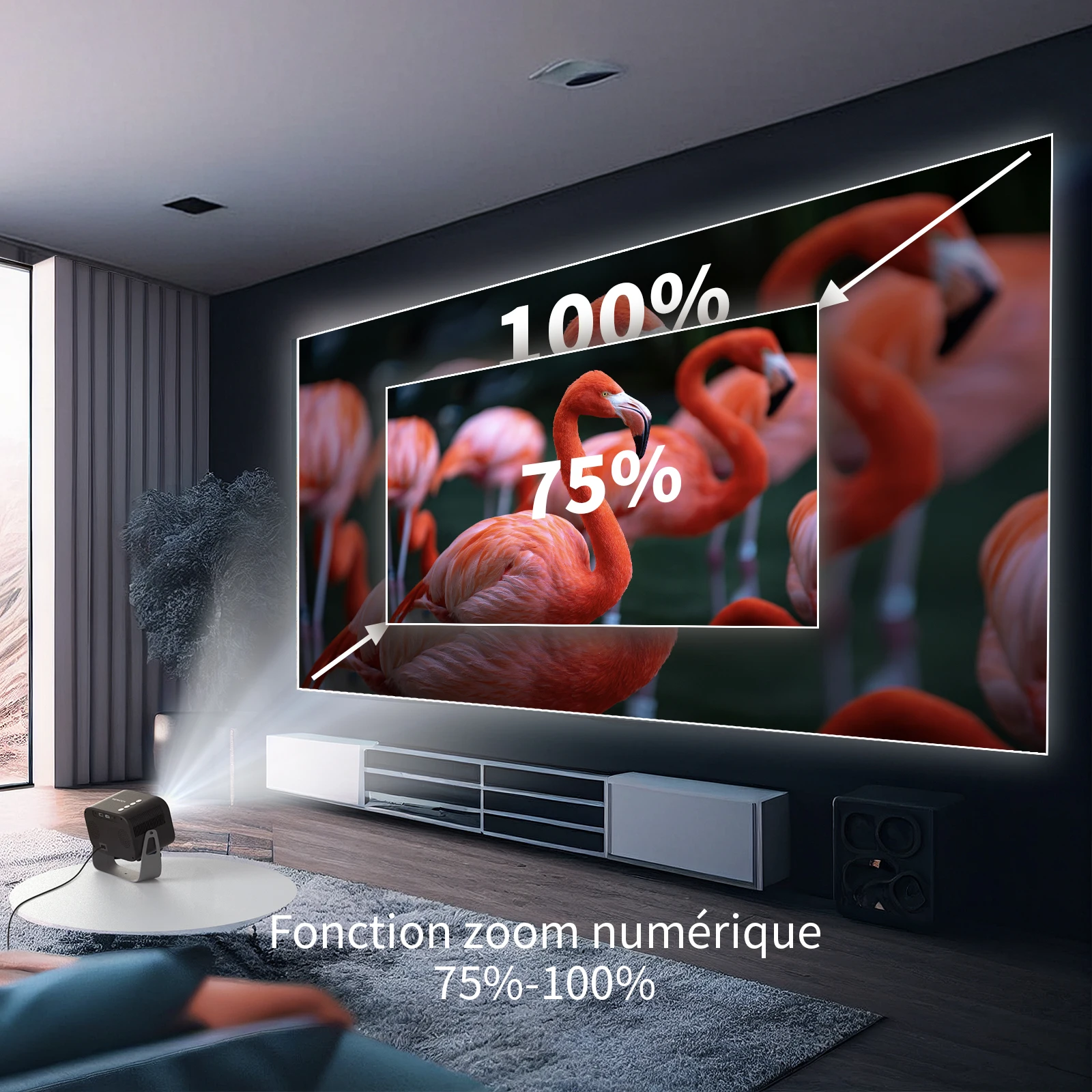 WEWATCH V11 미니 프로젝터 전기 초점 45 °   키스톤 보정 360 °   회전 LED 프로젝터 1080P FHD 14000 루멘 WiFi6 BT5.2