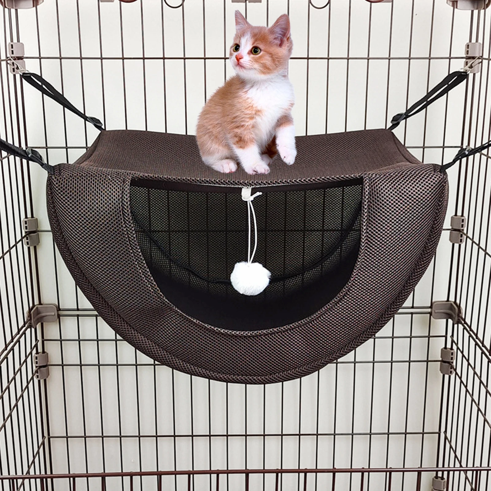 

Cat Cage Hammock Breathable Hanging Bed Peculiar Decorative Attract Pets Safe Hiding Place Comfortable Cozy Long Serve Life