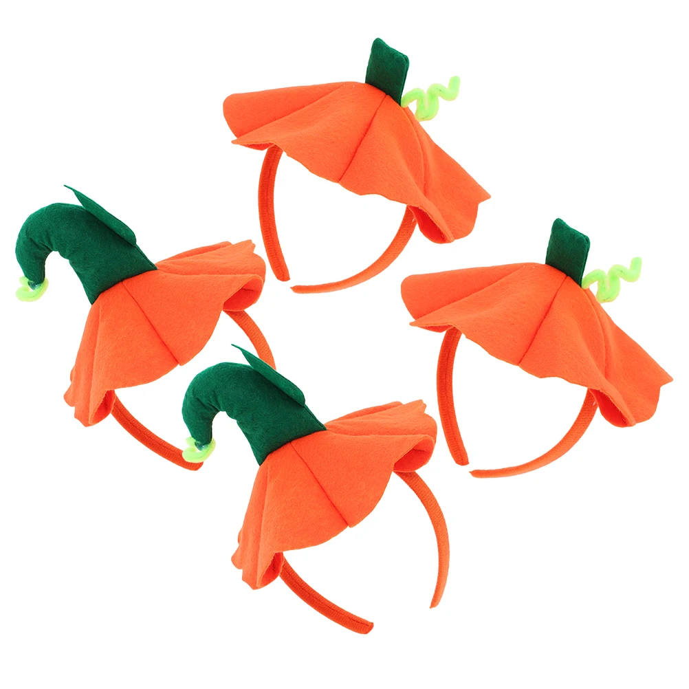 

4 Pcs Pumpkin Hair Accessory Halloween Headband Costume Toddler Headpiece Costumes