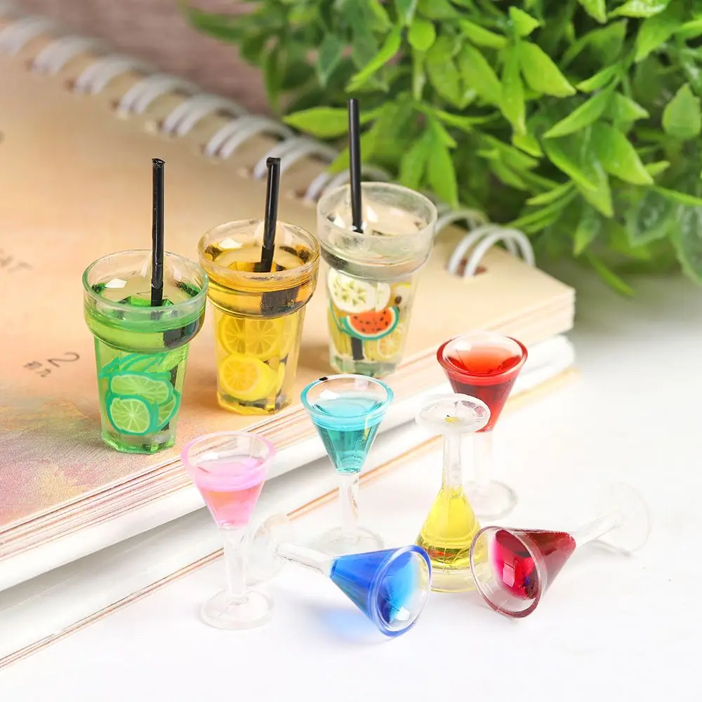 1PC Miniature Doll House Accessories DIY Scene Model Miniature Food Set Mini Fruit Tea Cocktail Doll Decoration