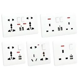 Wall Light Brass Lever Switch 1-4 Gang 2 Way Toggle Switch PC Flame Retardant Frosted Panel For Home