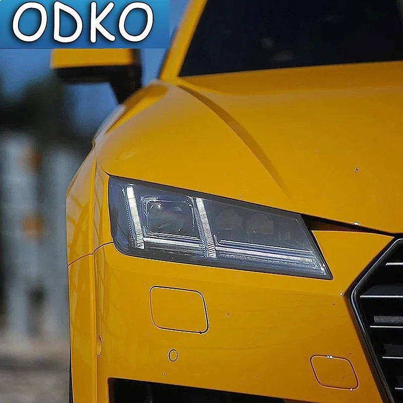 2 Pcs Car Headlight Protective Film TPU Sticker Headlamp Transparent Black For Audi TT TTS TTRS MK3 8S 2015-Present Accessories view 4