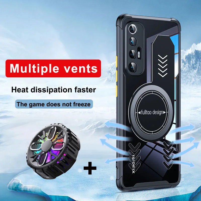 

For Xiaomi mi 12 Pro 5G Graphene Vent Hole Case For Xiaomi Mi 12S Pro 12X Heat Dissipation Breathable with Radiator Cooling Fan