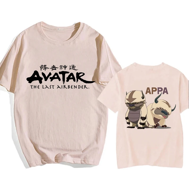 Avatar o último mestre do ar y2k camisa streetwear appa yip casual tshirt hip hop harajuku camisetas topos moda mange camiseta roupas