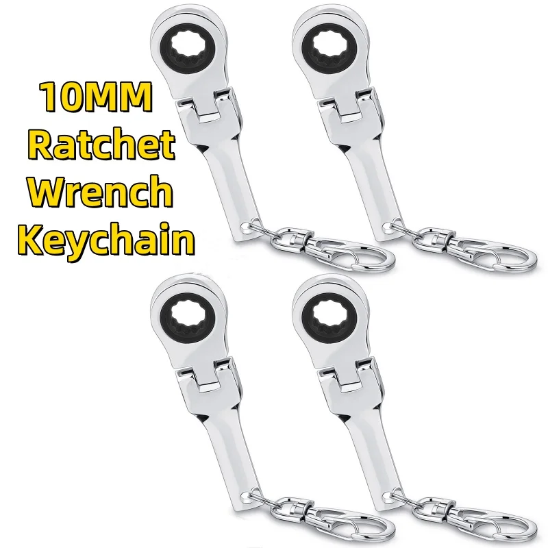 2025 New Remuuly 10 mm Ratchet Wrench Keychain Key Ring Mechanic Gift Heavy Duty Wrench Key Ring