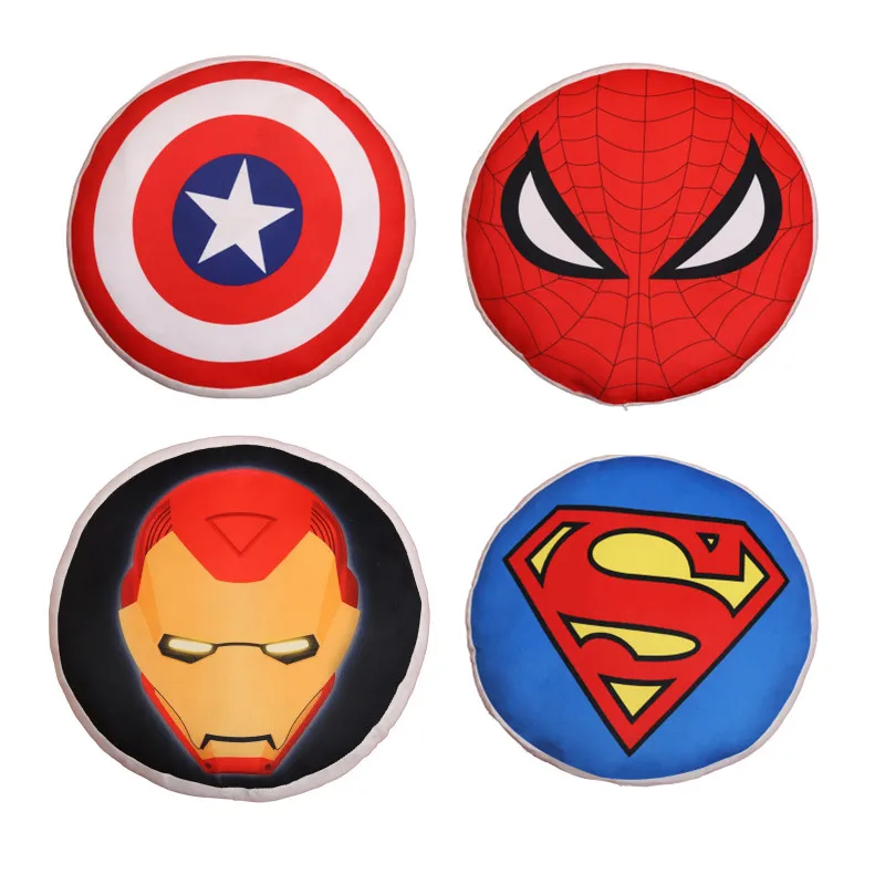 Disney 40cm Marvel Avengers Plush Toy Cartoon Soft Stuffed Captain America Iron Man Spiderman Plush Toy Decorative Cushion