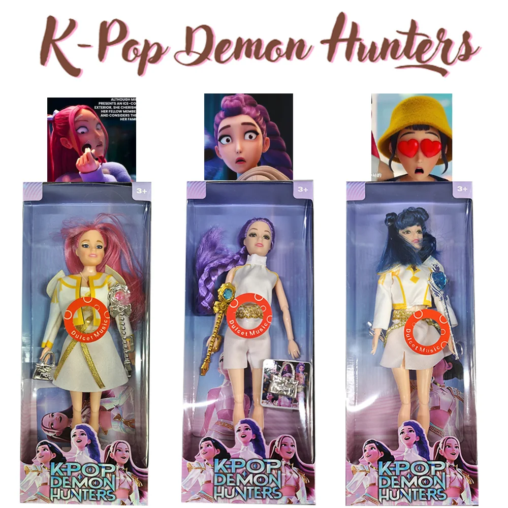 

High Guality Kpop Demon Hunters Action Figure Toy Rumi Mira Zoey Beautiful Baby Dolls with Song Plastic DIY Toy for Girls Gift